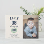 キッズサッカー誕生日招待状と写真 招待状 (スタンド正面)