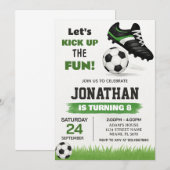キッズサッカー誕生日招待状 招待状 (正面/裏面)