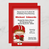 キッズサッカー誕生日招待状 招待状 (正面/裏面)