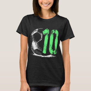 キッズサッカー10歳の男の子の誕生日パーティー Tシャツ