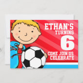 キッズサッカー/サッカースポーツの誕生日の招待状 招待状 (正面)