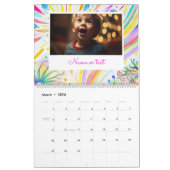 キッズサニー日カラフル写真新年 カレンダー (3月 2026)