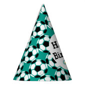 キッズサパーソナライズされたッカーボールハッピーバースデースポーツ パーティーハット (左)