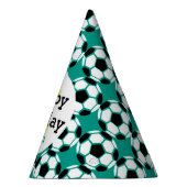 キッズサパーソナライズされたッカーボールハッピーバースデースポーツ パーティーハット (右)