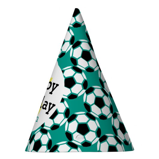 キッズサパーソナライズされたッカーボールハッピーバースデースポーツ パーティーハット (右)