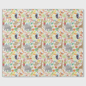 キッズサファリアニマルバースデーパーティー,おもしろいジャングル ラッピングペーパー (フラット)