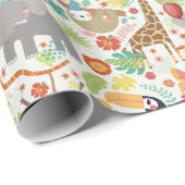 キッズサファリアニマルバースデーパーティー,おもしろいジャングル ラッピングペーパー (ロールコーナー)