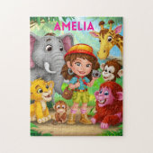 キッズサファリワイルダネスの生き物名 ジグソーパズル (縦)