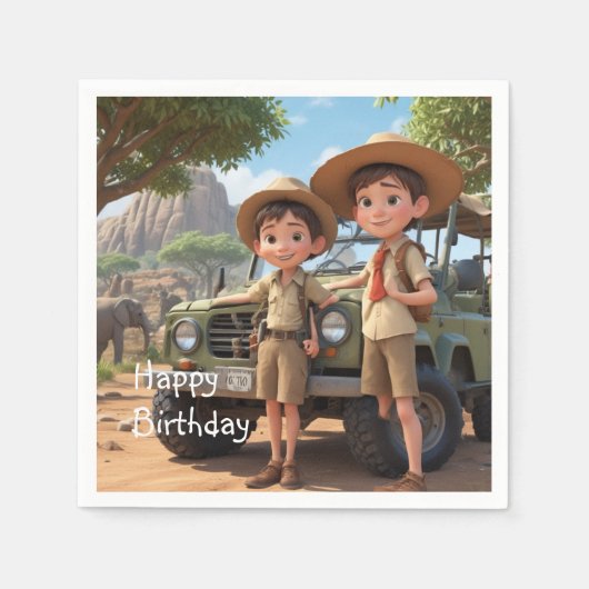 キッズサファリ スタンダードカクテルナプキン (正面)