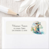 キッズサマーウォーターカラーヤギのサングラス ラベル (インサイチュ)