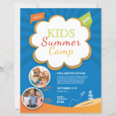 キッズサマーキャンプフライヤーテンプレート (正面)