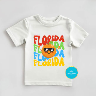 キッズサマーシャツ |フロリダのオレンジ色のTシャツ トドラーTシャツ