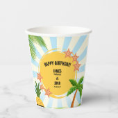 キッズサマーダブル誕生祝い紙カップ 紙コップ (正面)