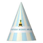 キッズサマーテーマダブル誕生祝い パーティーハット (正面)