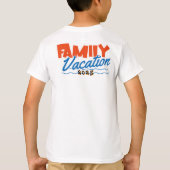 キッズサンセットファミリークルーズオレンジパーソナライズ Tシャツ (裏面)