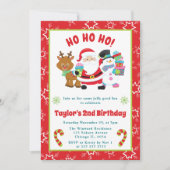 キッズサンタアンドフレンズクリスマス誕生日 招待状 (正面)