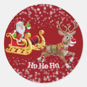 キッズサンタクリスマストナディアレッドパーティー工芸品 ラウンドシール (正面)