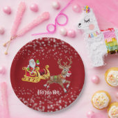 キッズサンタクリスマストナディースリースノーフレークレッド ペーパープレート (パーティー)