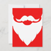 キッズサンタクリスマスパーティの招待状ホワイト&レッド