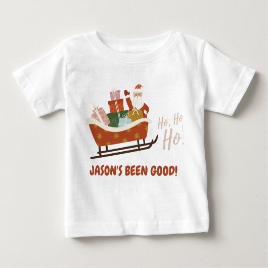 キッズサンタソリのクリスマスTシャツ ベビーTシャツ (正面)