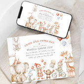 キッズサーカスをテーマにした誕生日パーティーの招待状 招待状