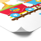 キッズサーカスアニマルトレインかわいい誕生日パーティー ポスター (角)