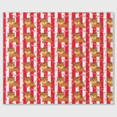 キッズサーカスカーニバル誕生日パーティーの漫画の動物 ラッピングペーパー (フラット)