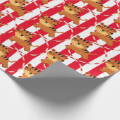 キッズサーカスカーニバル誕生日パーティーの漫画の動物 ラッピングペーパー (角)