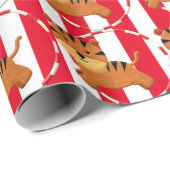 キッズサーカスカーニバル誕生日パーティーの漫画の動物 ラッピングペーパー (ロールコーナー)