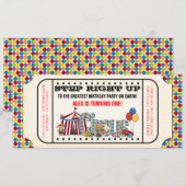 キッズサーカスチケット誕生日パーティー 招待状 (正面/裏面)