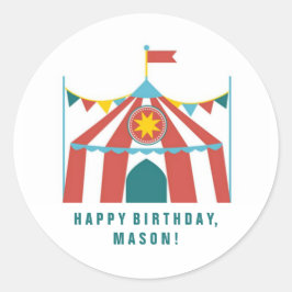 キッズサーカステーマ誕生日パーティー好意ステッカー ラウンドシール
