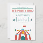 キッズサーカス誕生日パーティーの招待状 招待状 (正面)