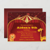 キッズサーカス誕生日招待状 招待状 (正面/裏面)