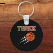 キッズサードバースデーバスケットボールジャージーパーティー3年 キーホルダー (正面)