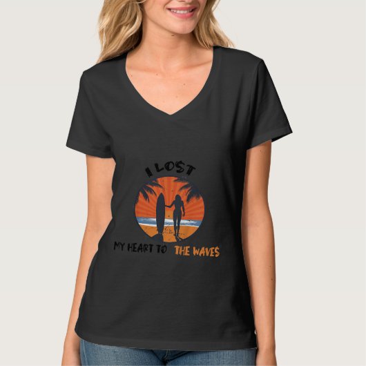 キッズサーファーサーフサンシャインサーフィン失った私のハート Tシャツ (正面)