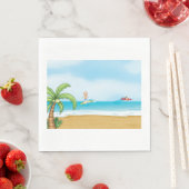 キッズサーフィン熱帯ビーチおもしろい夏海 スタンダードランチョンナプキン (インサイチュ)