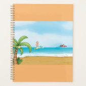 キッズサーフィン熱帯ビーチおもしろい夏海 プランナー手帳 (正面)