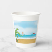 キッズサーフィン熱帯ビーチおもしろい夏海 紙コップ (正面)