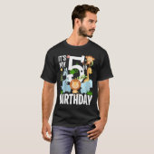 キッズザマイマイ5誕生日ジャングルズーテーマサファリJ Tシャツ (正面フル)