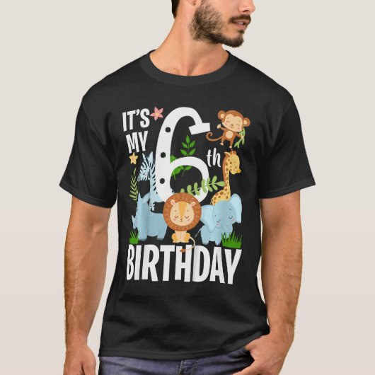 キッズザマイ6誕生日ジャングルズーテーマサファリJ Tシャツ (正面)