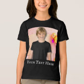 キッズシパーソナライズされたャツ、カスタムフォトシャツ トライブレンドTシャツ (正面)