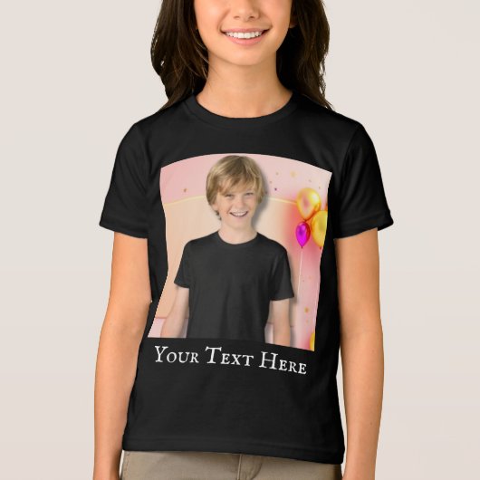 キッズシパーソナライズされたャツ、カスタムフォトシャツ トライブレンドTシャツ (正面)