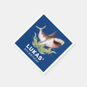 キッズシャおもしろいークブルー誕生日パーティー スタンダードカクテルナプキン (角)