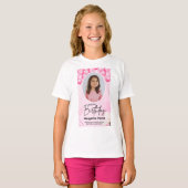 キッズシャツ、女の子の誕生日シャツ Tシャツ (正面フル)