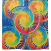 キッズシャワーカーテンカラカラフルー シャワーカーテン (正面)