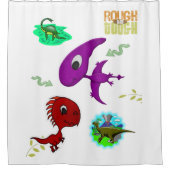 キッズシャワーカーテンカラフル恐竜 シャワーカーテン (正面)