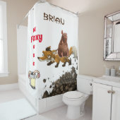 キッズシャワーカーテンキツネマウスワームの汚れ シャワーカーテン (インサイチュ)