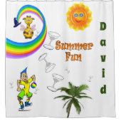 キッズシャワーカーテンサンレインボーキリン シャワーカーテン (正面)