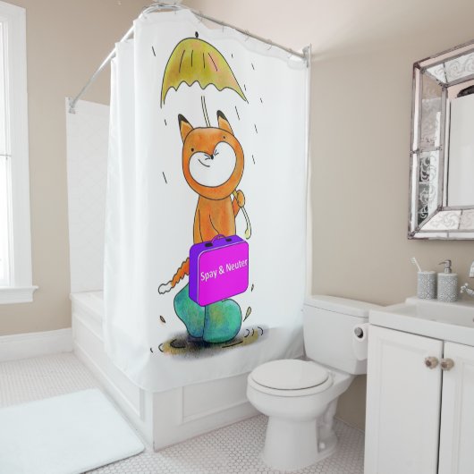 キッズシャワーカーテンスプレー&ニューター猫猫科の動物 シャワーカーテン (インサイチュ)