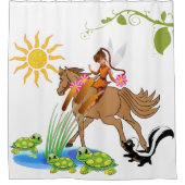 キッズシャワーカーテンフェアリータートルスカンク シャワーカーテン (正面)